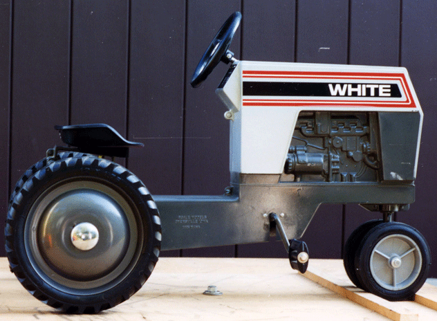 white pedal tractor